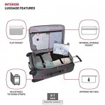 SwissGear Sion Softside Luggage with Spinner Wheels Dark Grey Checked-Medium 25-Inch