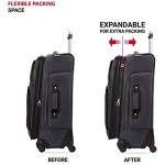 SwissGear Sion Softside Luggage with Spinner Wheels Dark Grey Checked-Medium 25-Inch