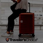 Traveler's Choice La Serena Polycarbonate Hardside Expandable Spinner Luggage Red Checked-Medium 26-Inch