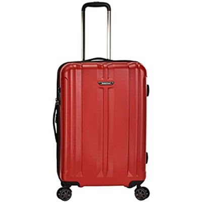 Traveler's Choice La Serena Polycarbonate Hardside Expandable Spinner Luggage  Red  Checked-Medium 26-Inch