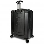 Traveler's Choice Silverwood Polycarbonate Hardside Expandable Spinner Luggage Brushed Metal Checked-Medium 26-Inch
