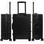Travelking All Aluminum Carry On Luggage with TSA Locks Metal Hard Shell Spinner Suitcase ( Black 28 Inch )