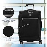 Travelpro Platinum Elite-Softside Expandable Spinner Wheel Luggage Shadow Black Checked-Medium 25-Inch