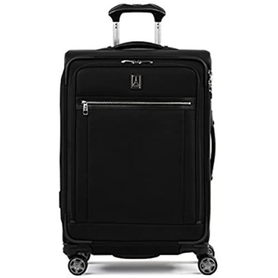 Travelpro Platinum Elite-Softside Expandable Spinner Wheel Luggage  Shadow Black  Checked-Medium 25-Inch