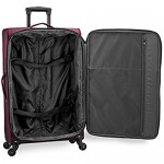 U.S. Traveler Anzio Softside Expandable Spinner Luggage Burgundy Checked-Large 30-Inch