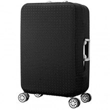 Water Resistant Print Trolley Case  Black  Size L: Fit 28-30 Inch Luggage