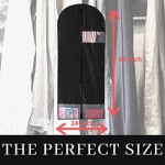 60 inch Black Garment Bag Breathable For Suit Dress With Large Clear Window And Mesh Pockets