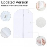 Ampelloo Hanging Garment Bag 10 Pack White Breathable Dust-Proof Clothes Cover Bag w/Full Zipper for Travel/Closet/Storage Suit Clothes 24” x 40”