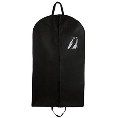 Bags for Less Black Suit and Dress Travel and Storage Garment Bag Durable  Rip Resistant  Repellent  Breathable Material 24 inch x 42 inch Practical Clear Square ID Window Pocket