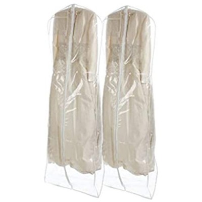 Bags for Less Bridal Wedding Gown Dress Garment Bag  Clear (2 Pack)