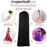 Black Wedding Dress and Long Gown Garment Bag | Travel + Storage | 72 In 10 In Gusset Breathable