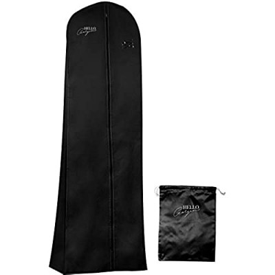 Black Wedding Dress and Long Gown Garment Bag | Travel + Storage | 72 In  10 In Gusset  Breathable