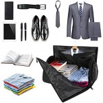 Carry-on Garment Bag Large Duffel Bag Suit Travel Bag Weekend Bag Flight Bag with Shoe Pouch for Men Women (Black)