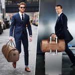 Carry on Garment Bags for Travel Leather Garment Duffle Bag Convertible Mens Suit Travel Bags with Shoe Compartment Waterproof Perfect for Business Travel/Husband Gifts