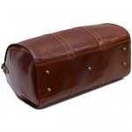 Cenzo Garment Duffle Travel Bag Suitcase in Brown Full Grain Leather