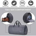Convertible Garment Bag with Shoulder Strap Modoker Carry on Garment Duffel Bag for Men Women - 2 in 1 Hanging Suitcase Suit Travel Bags (Black)