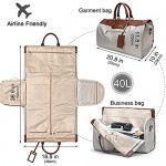 Convertible Garment Bag with Shoulder Strap Travel Weekender Overnight Carry on Garment Duffel Bag for Women with Shoes Compartment - 2 in 1 Hanging Suitcase Suit Travel Bags