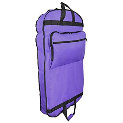 DALIX 39" Garment Bag Cover Suits Dresses Clothing Foldable Shoe Pocket in Purple