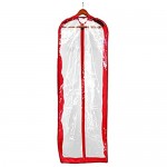 DALIX 60 Large Clear Garment Bag in Red