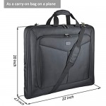 Foldable Carry On Garment Bag Fit 3 Suits 44-inch Suit Bag for Travel and Business Trips with Shoulder Strap
