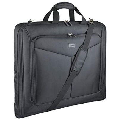 Foldable Carry On Garment Bag Fit 3 Suits  44-inch Suit Bag for Travel and Business Trips with Shoulder Strap