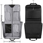 Garment Bags Large Suit Travel Bag with Pockets & Shoulder Strap Matein Professional Foldable Carry On Bag for Business Trip Waterproof Luggage Bags for Travel for Men Women Black