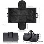 IVESIGN 2 in 1 Carry-on Travel Garment Bag Convertible Suit Duffle Bag with Shoulder Strap and Shoes Compartment Weekender Bag for Men Women