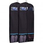 KIMBORA Gusseted 43 Suit Garment Bags for Travel Storage Breathable Wardrobe Hanging Clothes Cover with 2 Large Shoe Pockets (Pack of 2)