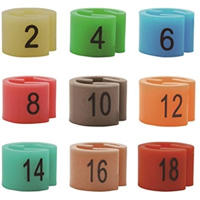 Meta-U Color-Coding Time-Saver Numberic Size Marker– Customer and Staff Can Quickly Identify Garment Size In Store – 9 common Size Set (2-18) / (Multicolor 225Pcs)