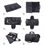 nanabee Carry-on garment bag / Large duffel bag / Suit travel bag / Folding flight bag with shoe pouch for men and women / Sports weekend (gunmetal gray)