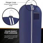 Navy Suit Garment Travel Bags - ID Tag Window Heavy Duty Lightweight 48