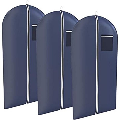 Navy Tuxedo Garment Travel Bags 3 Pack With ID Tag Window - 48" X 24"