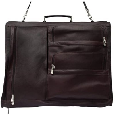 Piel Leather Executive Expandable Garment Bag  Chocolate  One Size