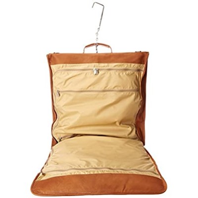 Piel Leather Tri-fold Garment Bag  Saddle  One Size