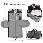 Puersit Carry on Suit Garment Travel Bag for Men Women Travel & Sports Large Duffel Bag 2 in 1 Hanging Suit Suitcase Business Travel Bag with Shoe Bag (Black)