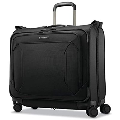 Samsonite Lineate Softside Expandable Luggage with Spinner Wheels  Obsidian Black  Duet Garment Bag