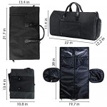 SUVOM Suit Travel Bag Carry On Garment Bag with Shoes Compartment Duffle Bag Weekend Bag Flight Bag for Travel & Business Trips With Shoulder Strap Black