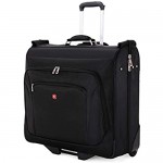 SWISSGEAR Premium Rolling Garment Bag | Bonus Hanging Feature | Men's and Women's Carry-on Luggage - Black
