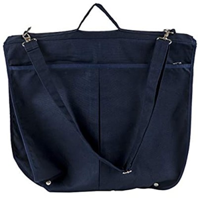 Tag&Crew Canvas Garment Bag Made of 10 oz. canvas  Measures 22" x 45" Light Weight  Strong & Large for Storage & Travel - Navy Blue