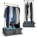 Travolution Garment Rack Luggage 28 inch + 22 inch Combination with Spinner Wheels Expandable Travel Rolling Upright Luggage Lightweight Softside Luggage Gray
