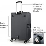 Travolution Garment Rack Luggage 28 inch + 22 inch Combination with Spinner Wheels Expandable Travel Rolling Upright Luggage Lightweight Softside Luggage Gray
