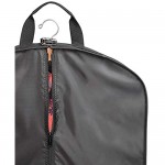 WallyBags Carry On Tri-Fold Travel Garment Bag for Suits and Dresses Black w/Lining 48-inch