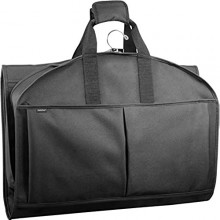 WallyBags Carry On Tri-Fold Travel Garment Bag for Suits and Dresses  Black w/Lining  48-inch