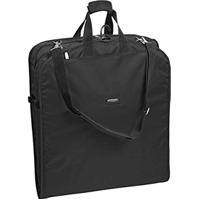 WallyBags Extra Capacity Travel Garment Bag with Large Pockets and Shoulder Strap  Black  45-inch