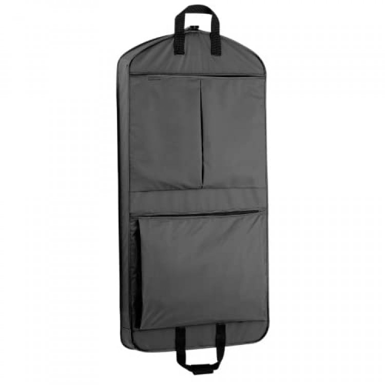 WallyBags Extra Capacity Travel Garment Bag with Pockets Black 45-inch