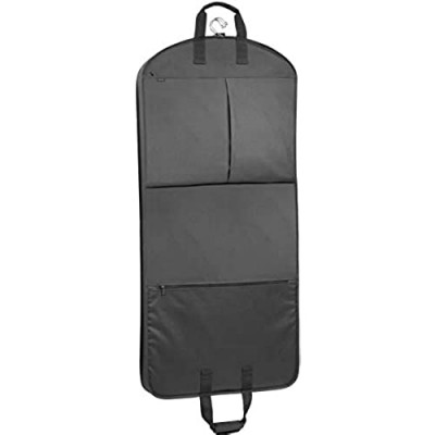 WallyBags Heavy Duty Travel Garment Bag with Pockets  Black  52-inch
