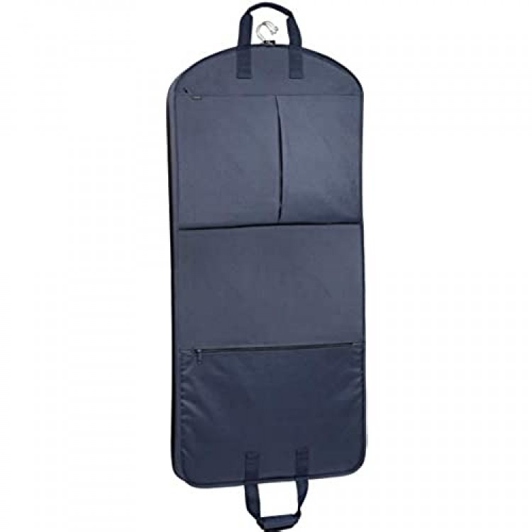 WallyBags Heavy Duty Travel Garment Bag with Pockets Navy 52-inch