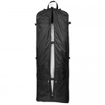WallyBags Premium Tri-Fold Carry On Wedding Dress Travel Garment Bag for Long Gowns Black w/Lining 66-inch