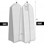 Wedding Dress Bag – Large Garment Bag For Long Gowns -72x24” Big 20” Gusset