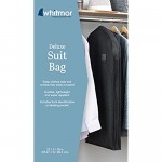 Whitmor Deluxe Zippered Suit Bag Black